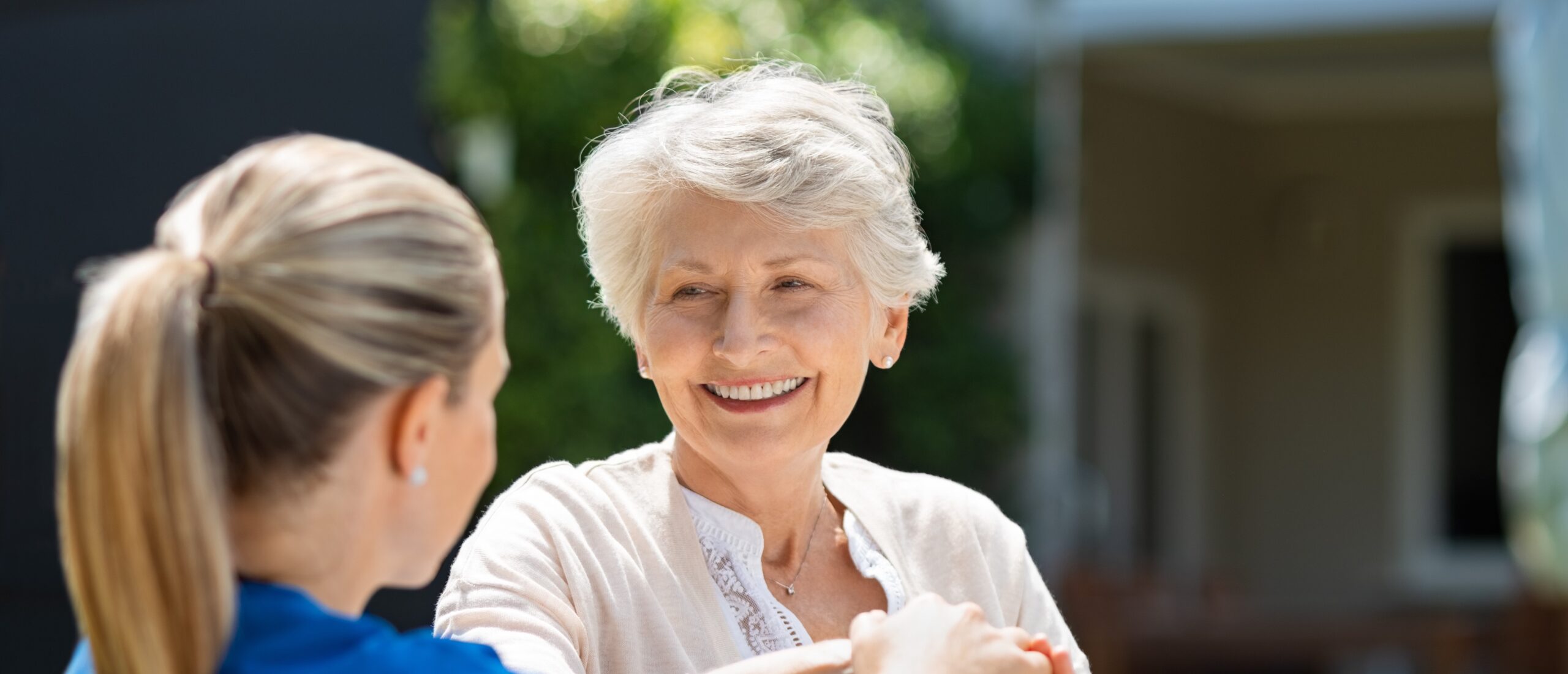 Carer spending time with an older person